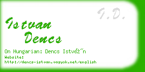 istvan dencs business card